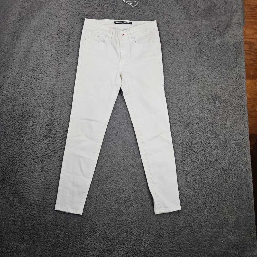 Ralph Lauren 400 White Denim Jeans Womens Size 28 Classic Casual‎